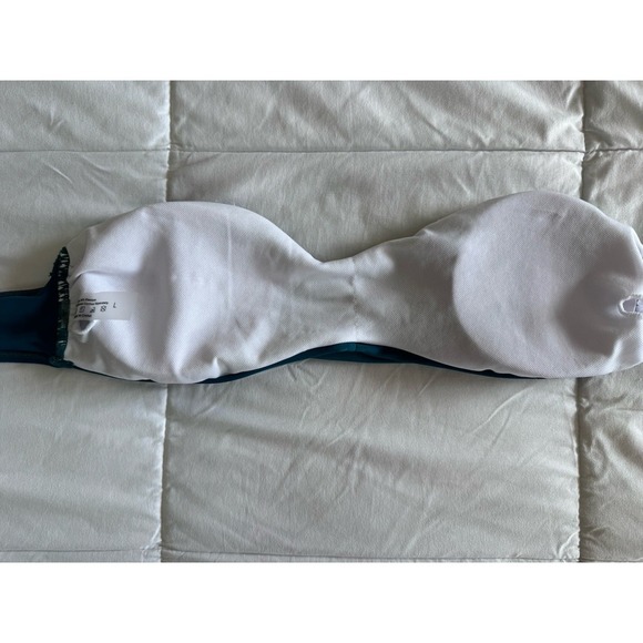 Victorias Secret Twist Front Strapless Large Bandeau Swim Bikini Top Blue - Picture 4 of 6